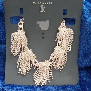 Macys INC Crystal Cluster Necklace NWT
